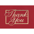 Red & Gold Thank You Everyday Blank Note Card (3 1/2"x5")